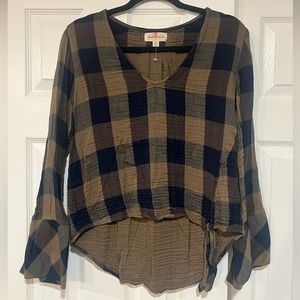 Cloth & Stone Plaid Blouse
